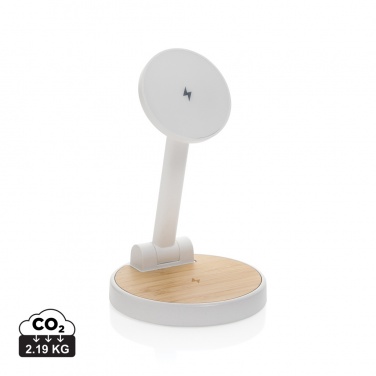 Logo trade corporate gifts image of: Ontario RCS rplastic 15W magnetic charging 2 in 1 stand